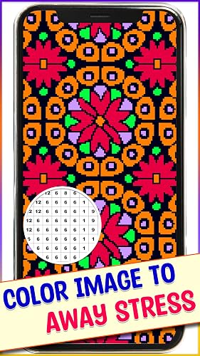 Mandala Pixel Art Coloring Book : Color By Number - Mandala